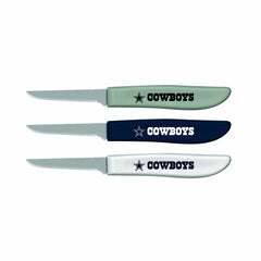 SportsVault NFL Dallas Cowboys 3-Piece Paring Knife Set white and team colors