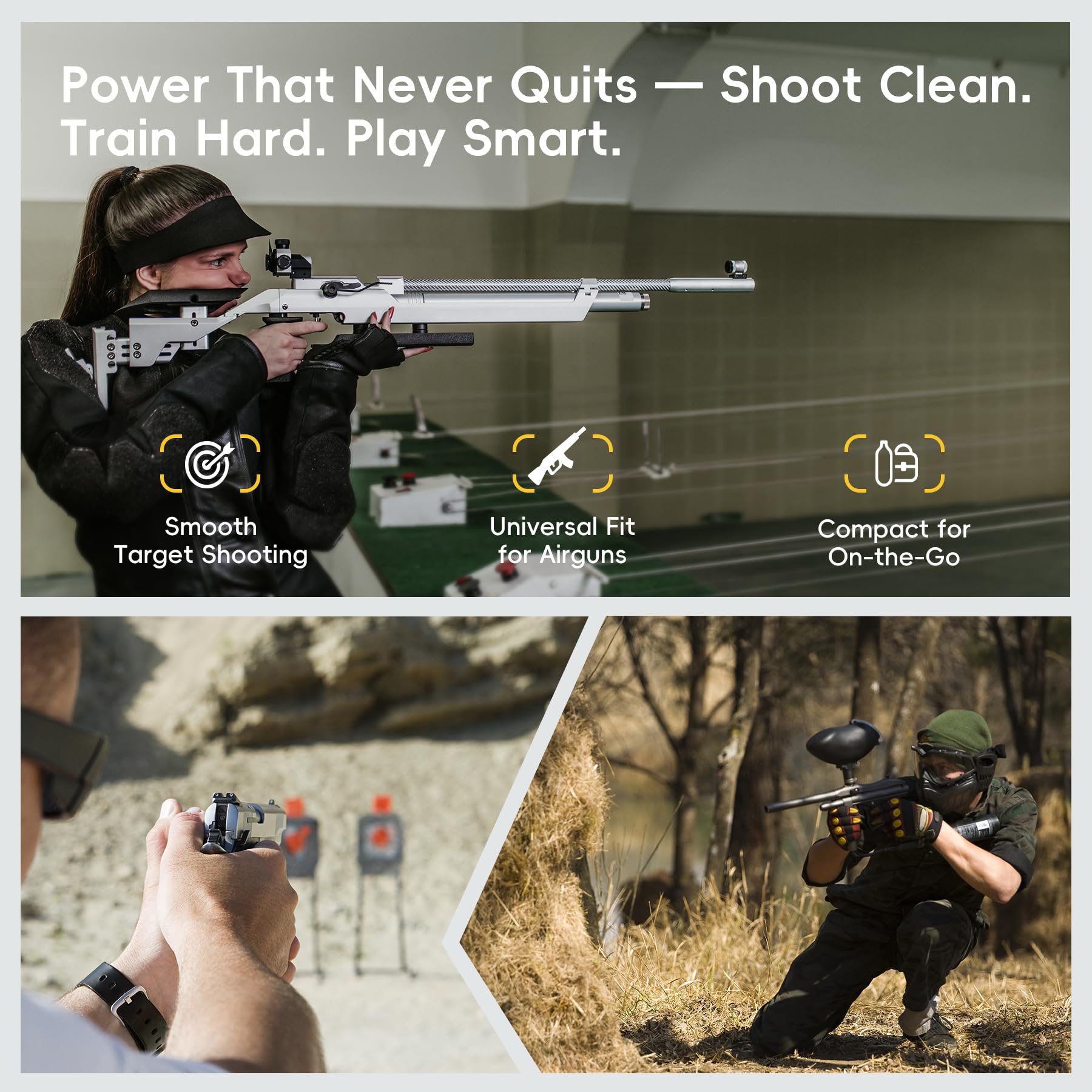 Spozer CO2 cartridges with oil-free gas for clean power