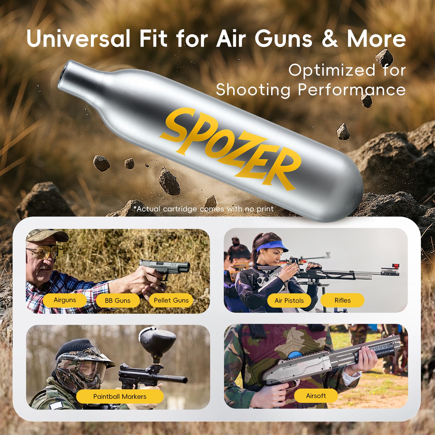 Spozer 12g CO2 cartridges 25 pack