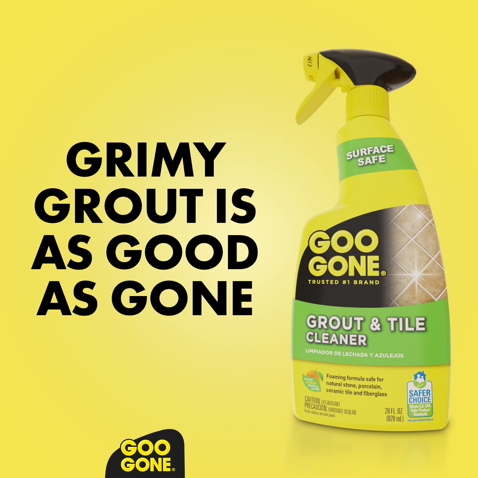 Goo Gone tile cleaner penetrates grout and tile