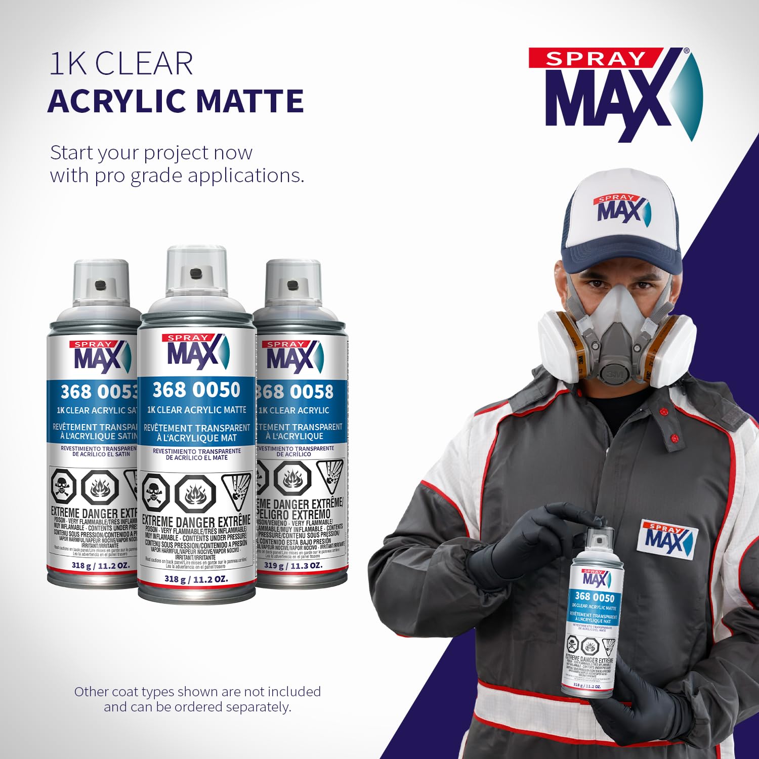Fast-drying matte clear spray for restorations by SprayMax 1K
