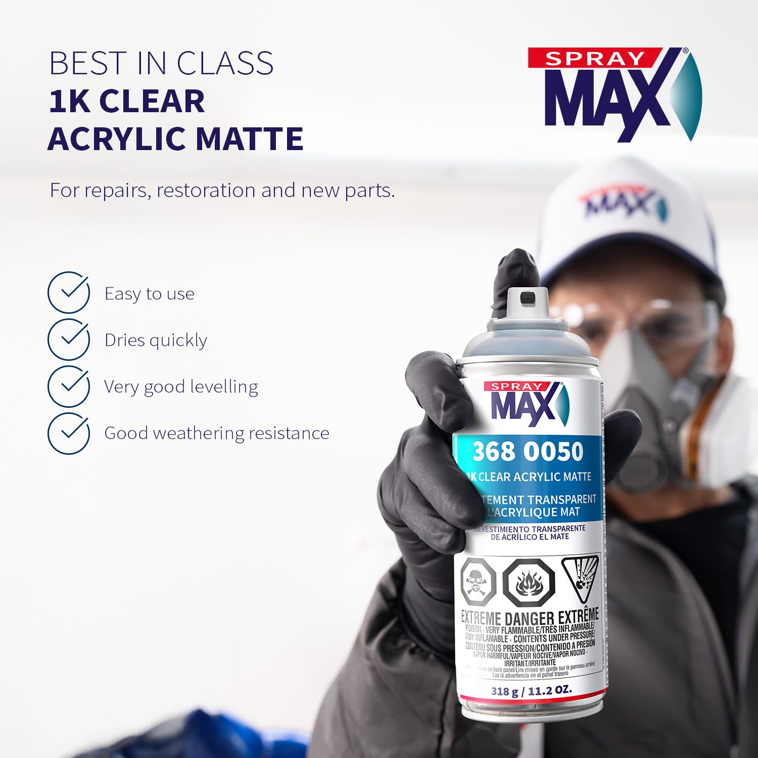 SprayMax 1K acrylic matte clear coat for cars