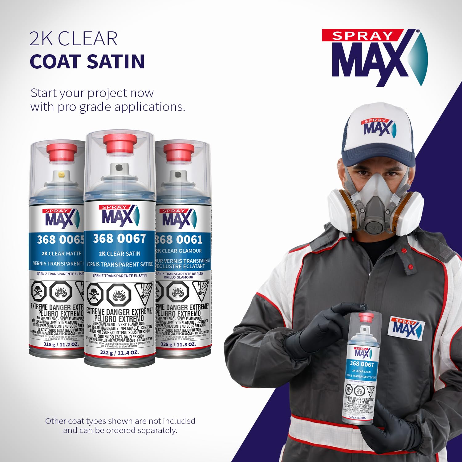 Top coat satin clear for automotive spraying