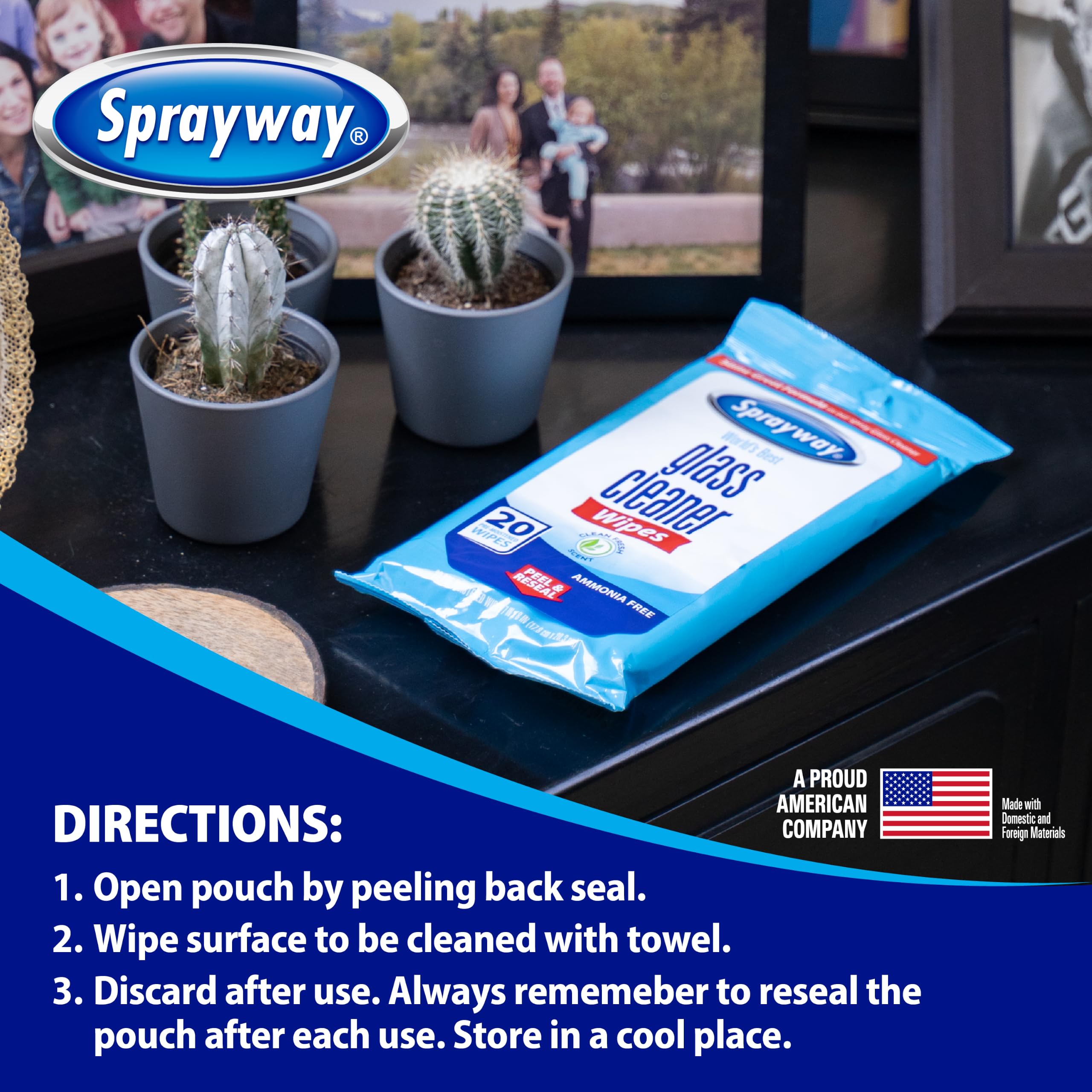 Original formula Sprayway Glass Cleaner Wipes