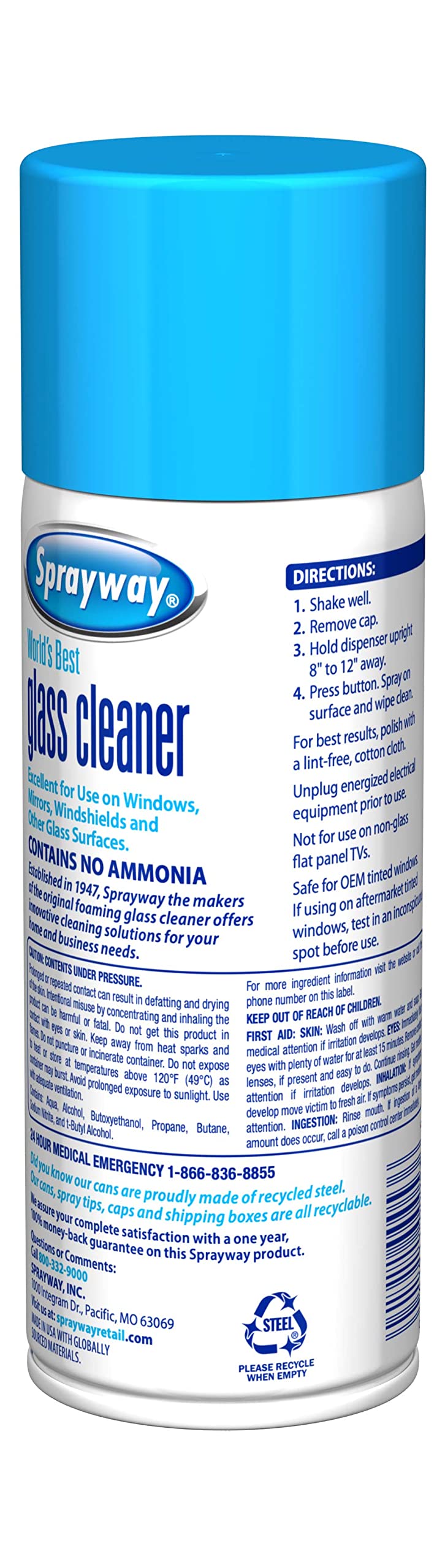 Streakless Shine Sprayway Glass Cleaner label