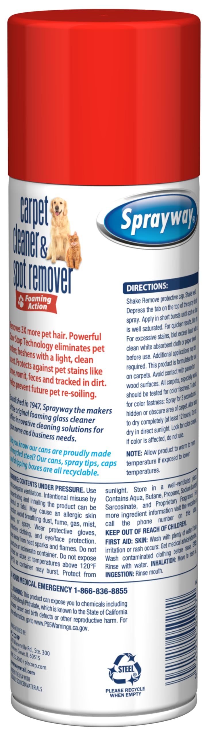 Sprayway Carpet Cleaner Pet 19oz 6-pack packaging