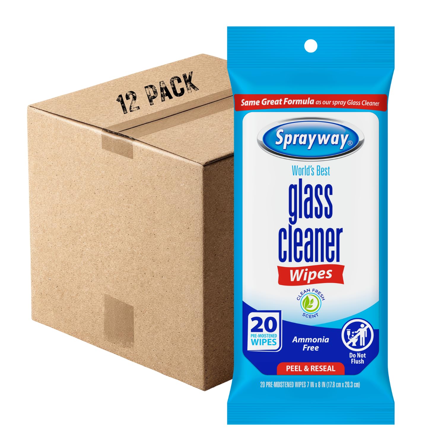 Sprayway Glass Cleaner Wipes 20ct package