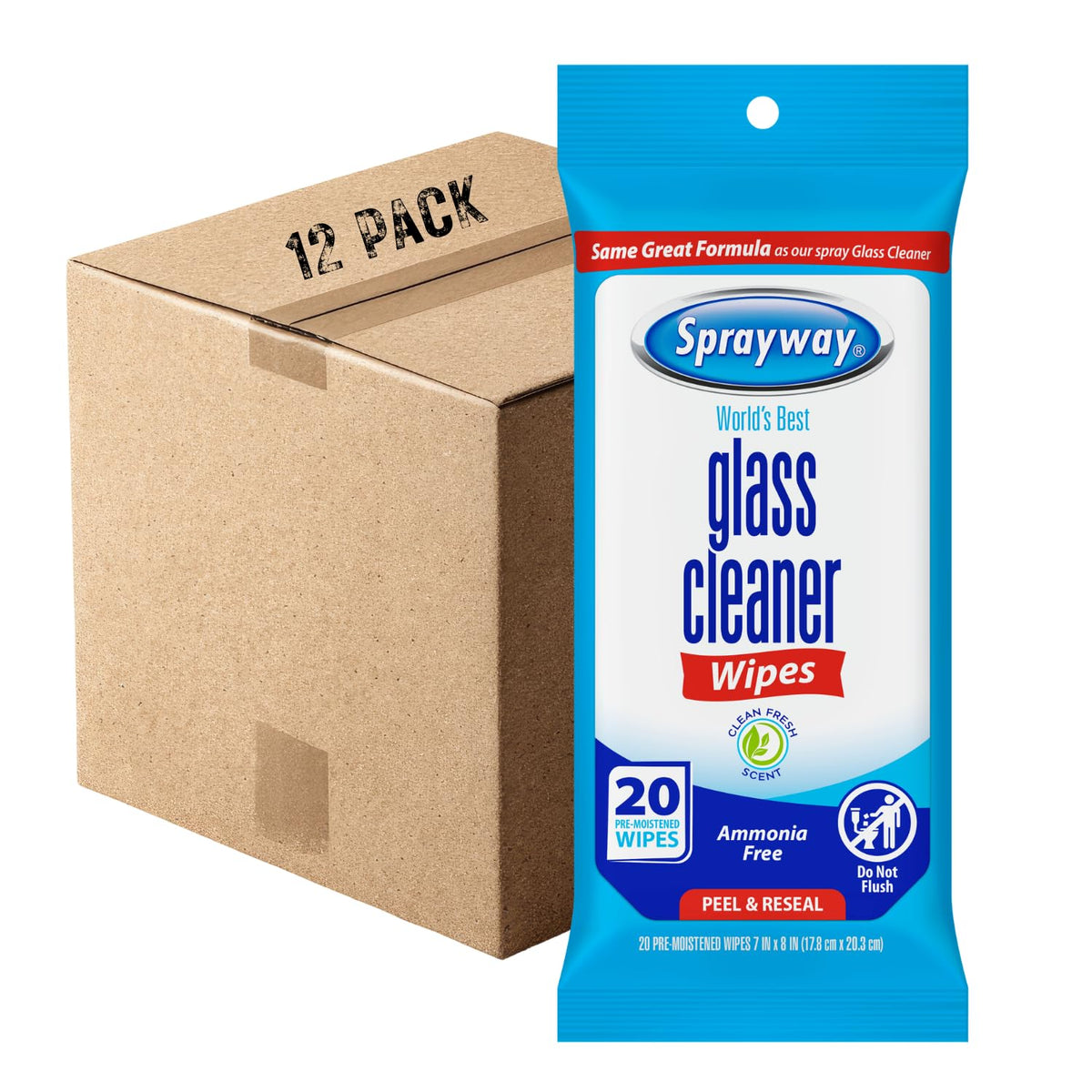 Sprayway Glass Cleaner Wipes 20ct package