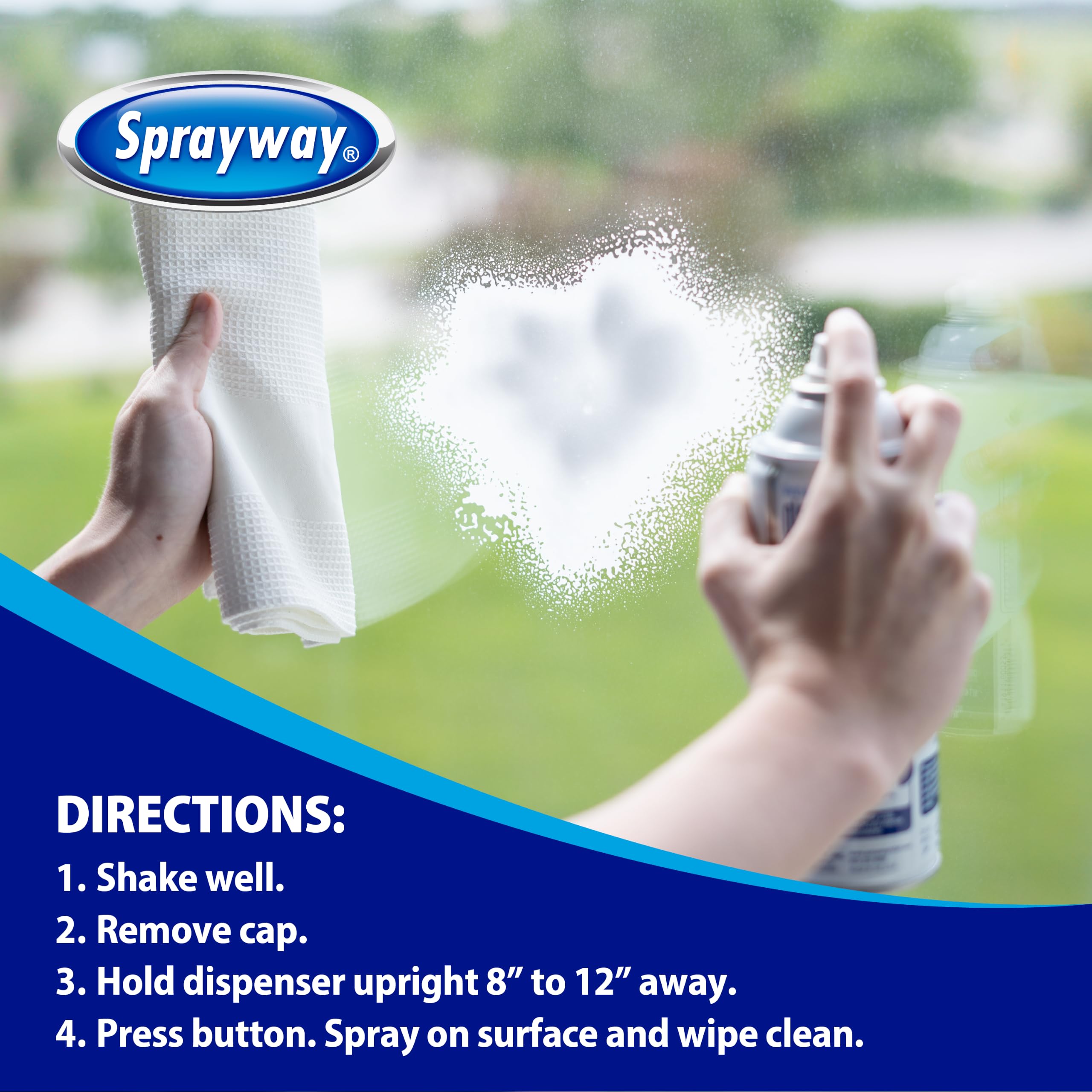 Sprayway glass cleaner nozzle and spray head