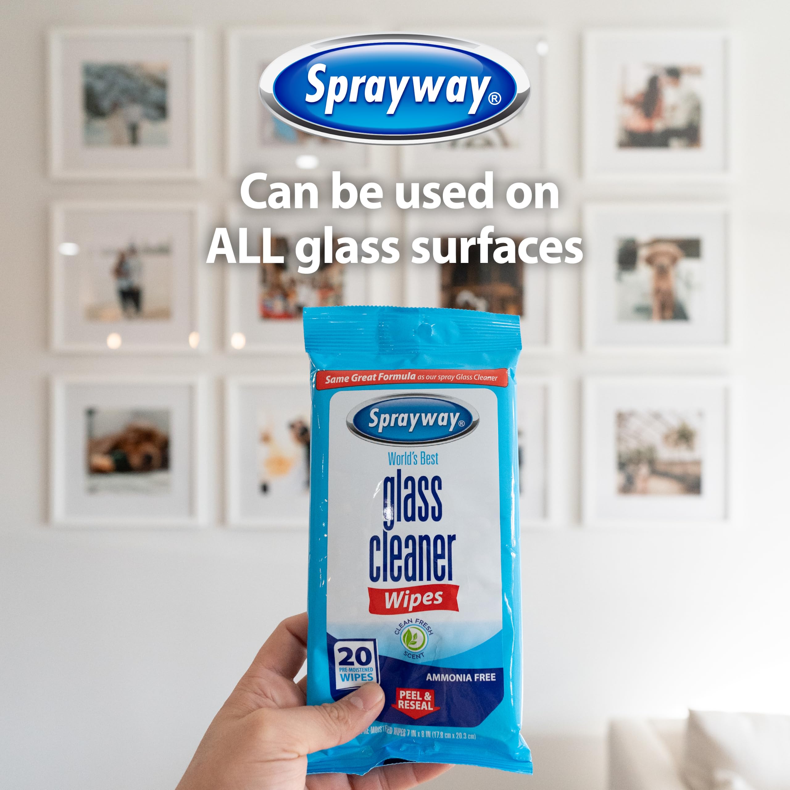 Ammonia free formula Sprayway Glass Cleaner Wipes