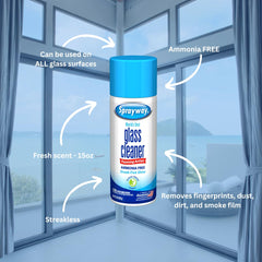 Foaming action Sprayway Glass Cleaner bottle close-up