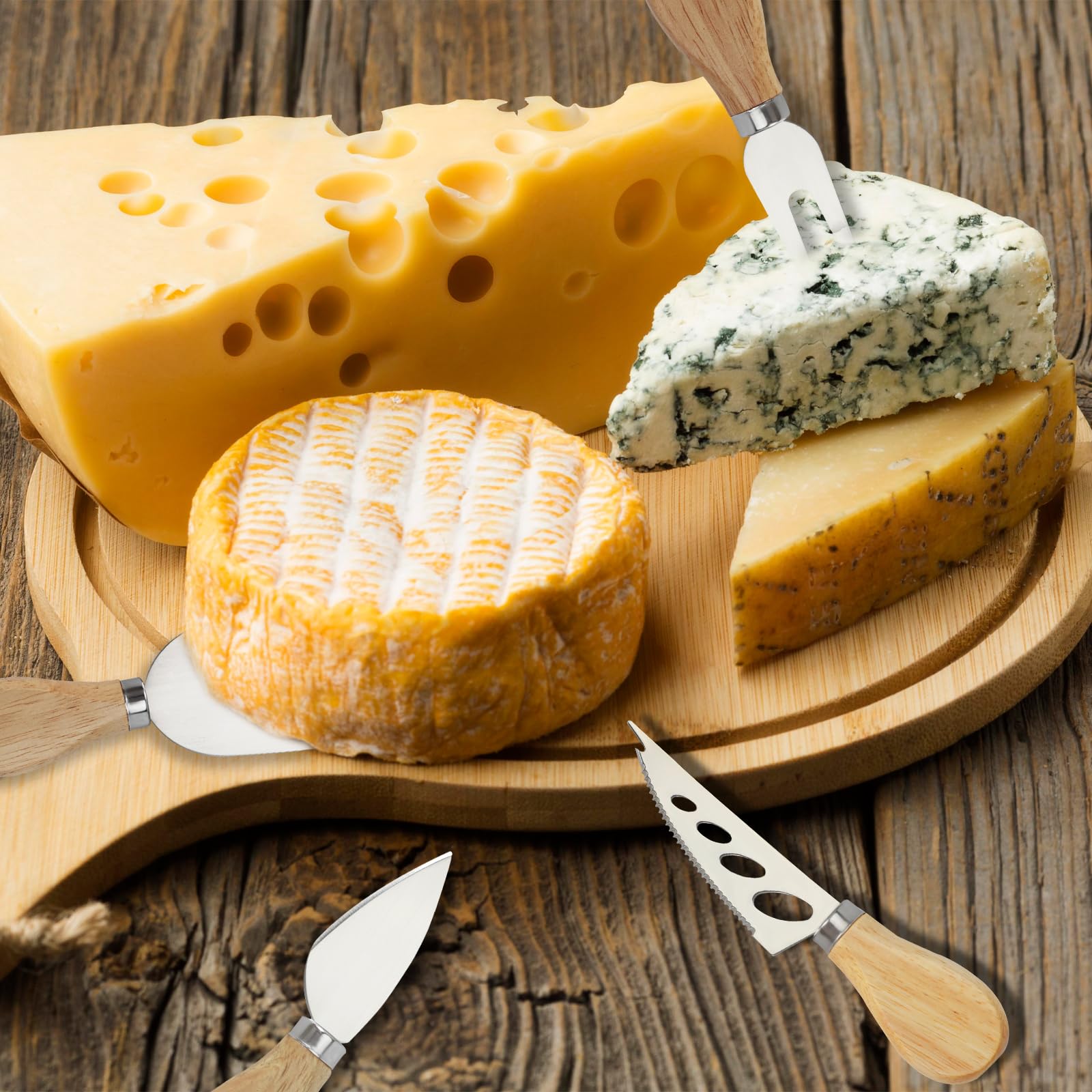 Gift box packaging for the six piece cheese knives set