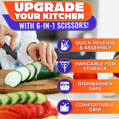 Dishwasher-safe design with cutting board integration
