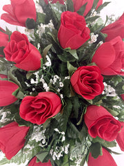Weather resistant cemetery flowers for outdoor use