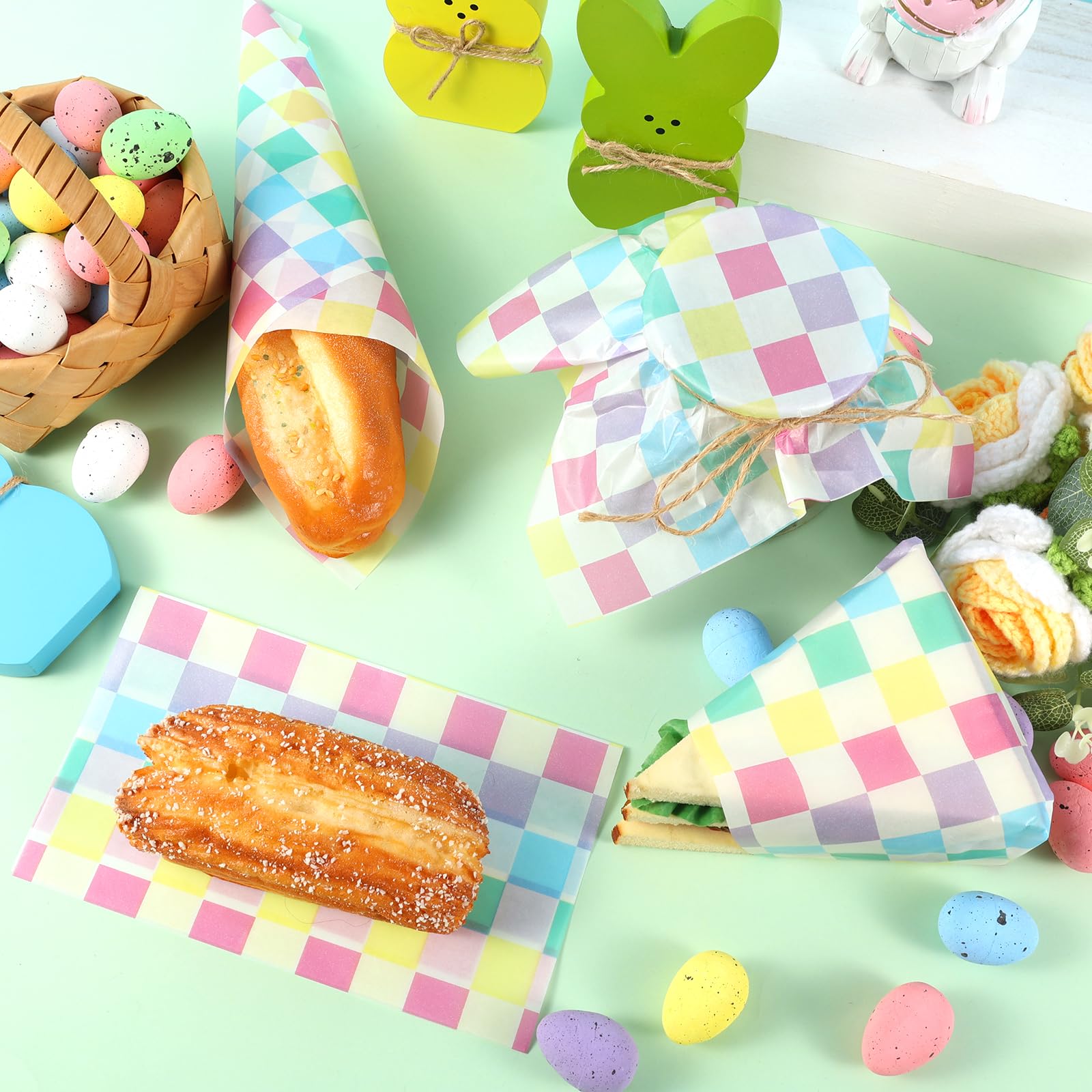 Spring Easter party wax paper sheets for baskets