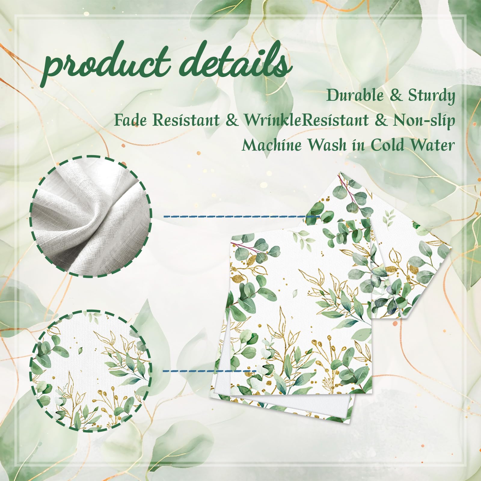 Spring green eucalyptus leaves design for farmhouse dining table decor