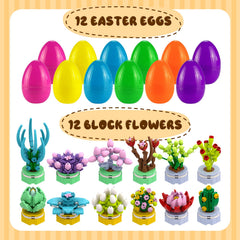 prefilled easter eggs containing building blocks for kids