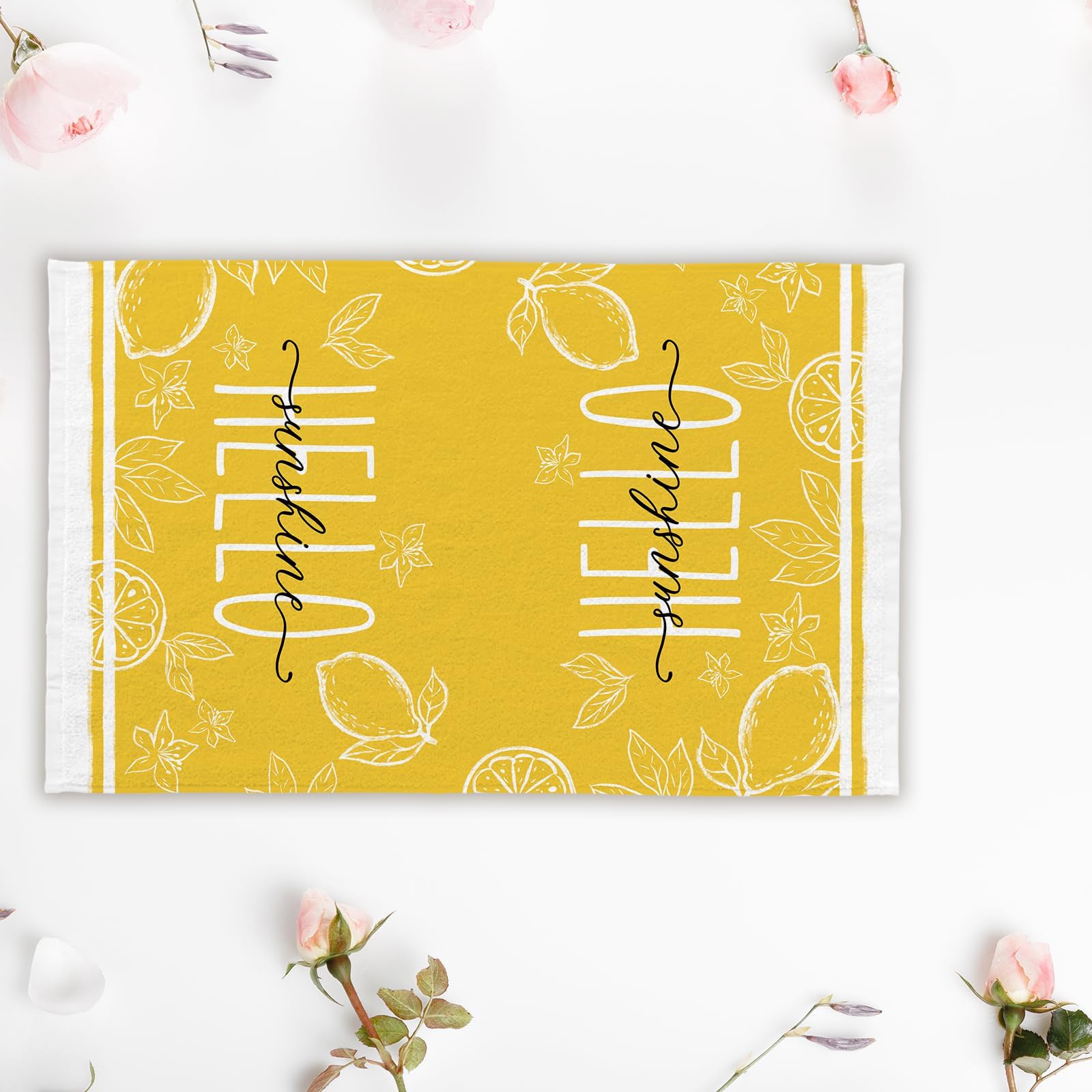 Seasonal spring decor towels hydrangea motif