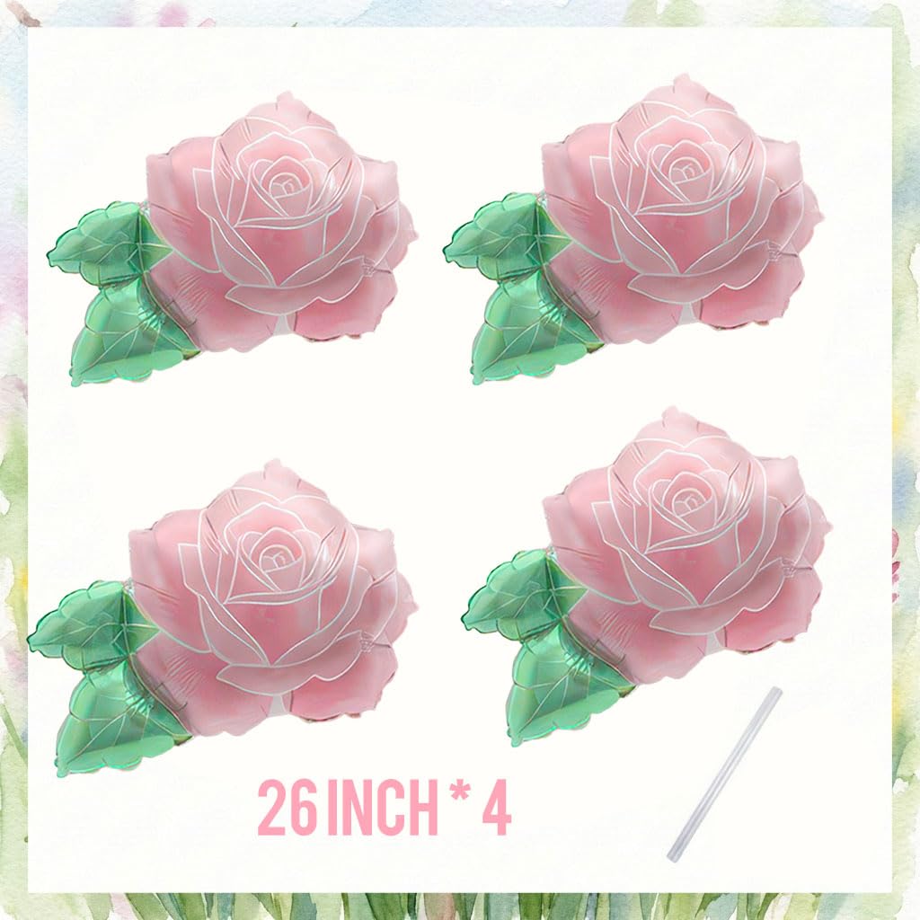 Large 32 inch pink flower foil balloon display