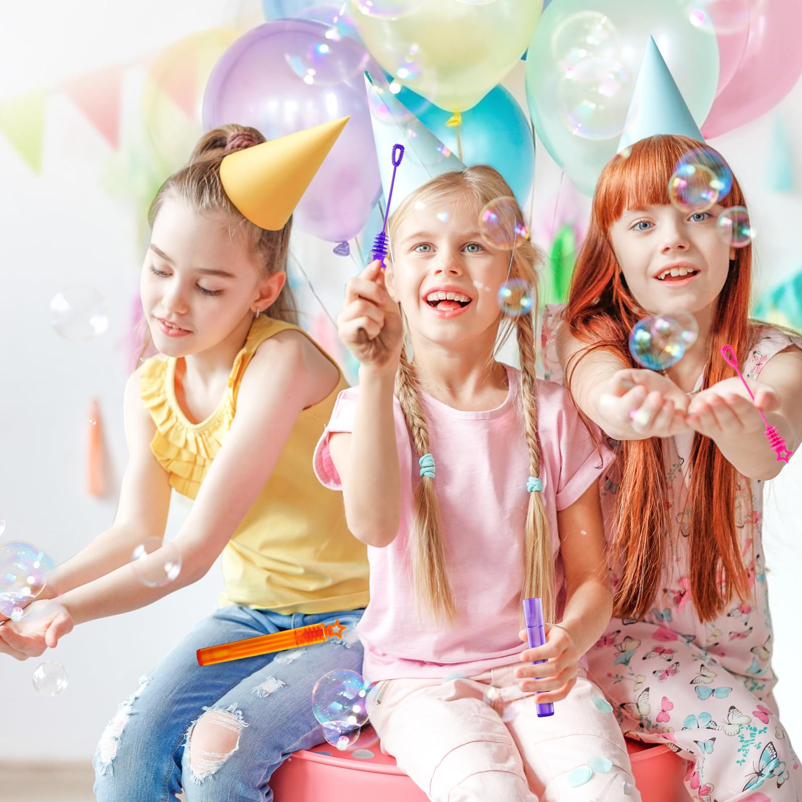 Refillable bubble wands with safe non-toxic formula