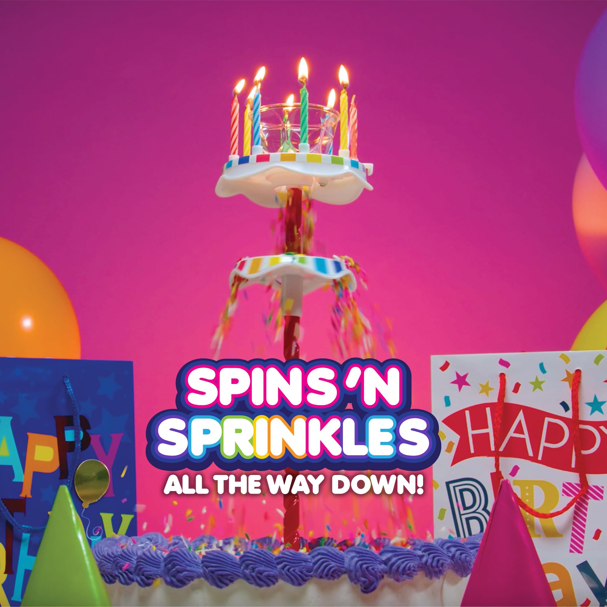 Sprinkle Fountain topper kit including 8 Quick Light Candles