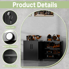 Spryygo cabinet with 3 point locking system and two keys
