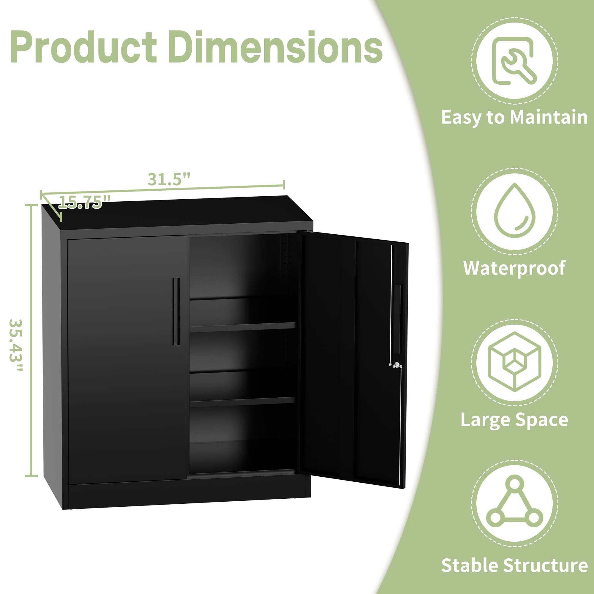 Spryygo heavy duty steel cabinet adjustable shelves