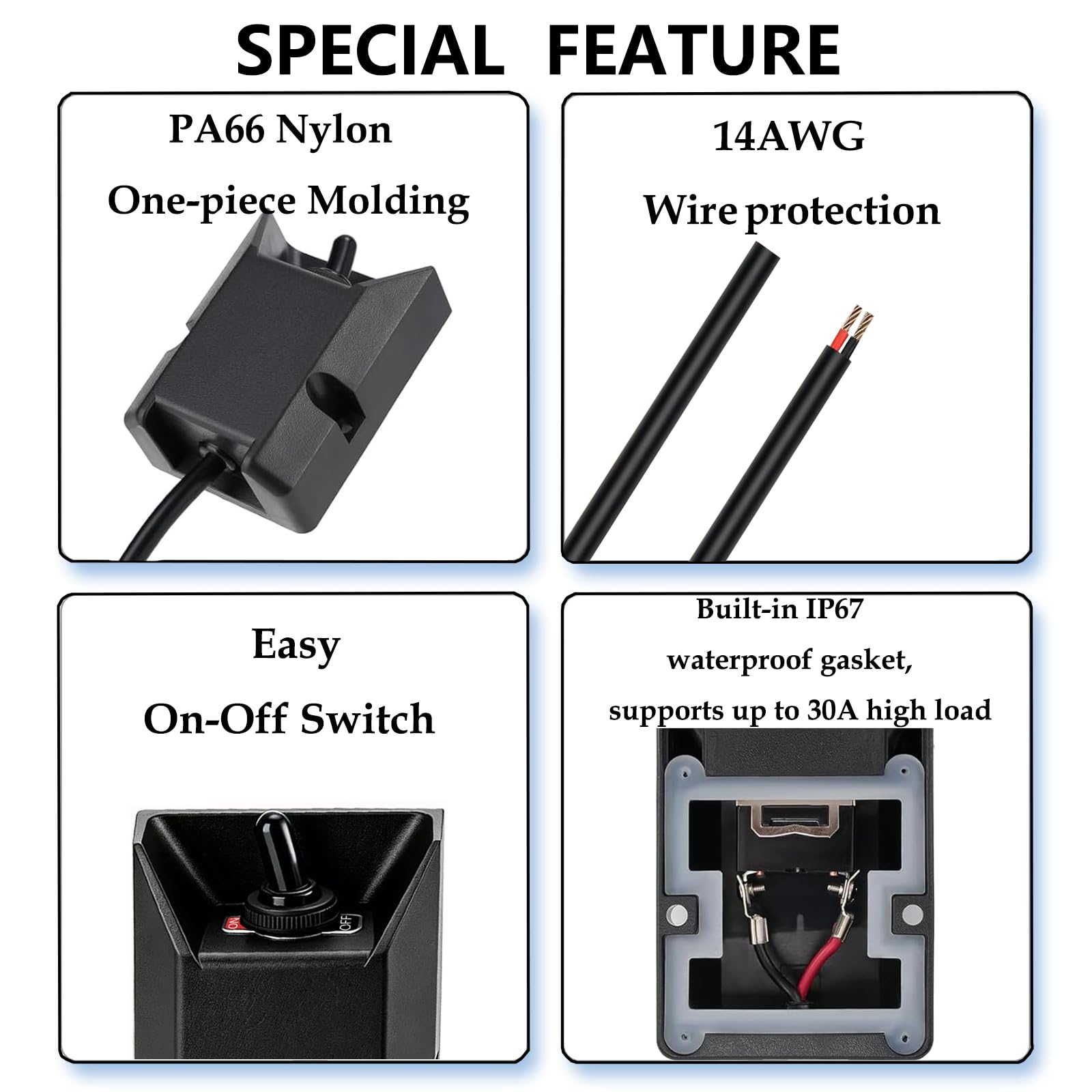 IP67 waterproof and dustproof protection for outdoor use