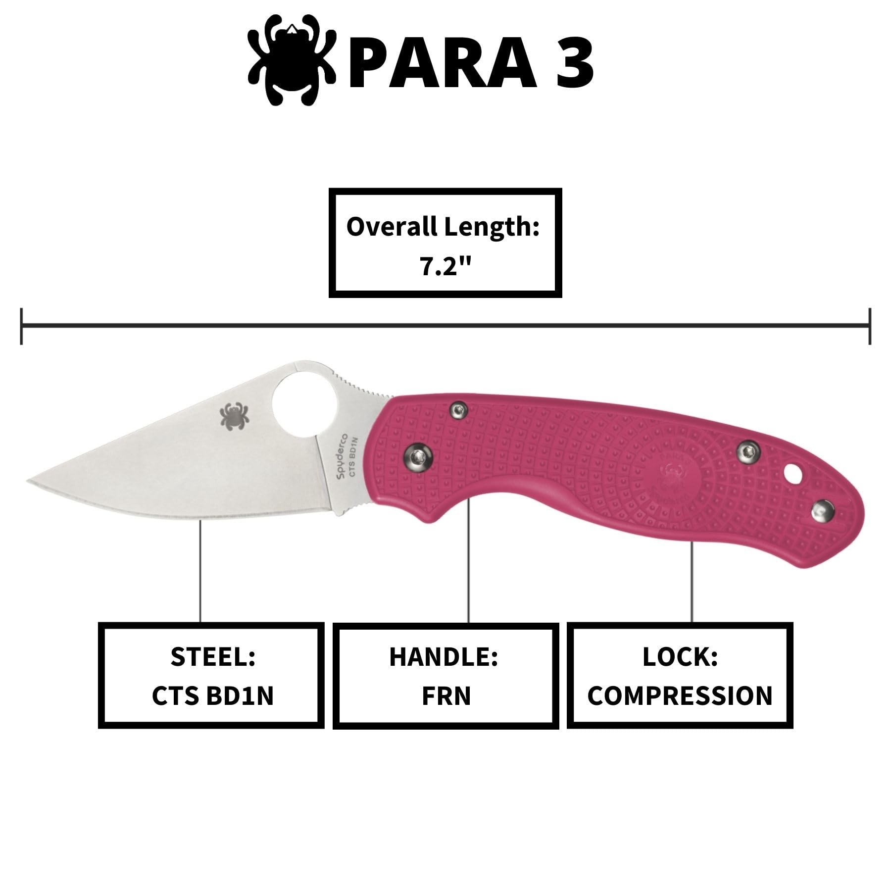 Spyderco Para 3 reversible deep-pocket clip image