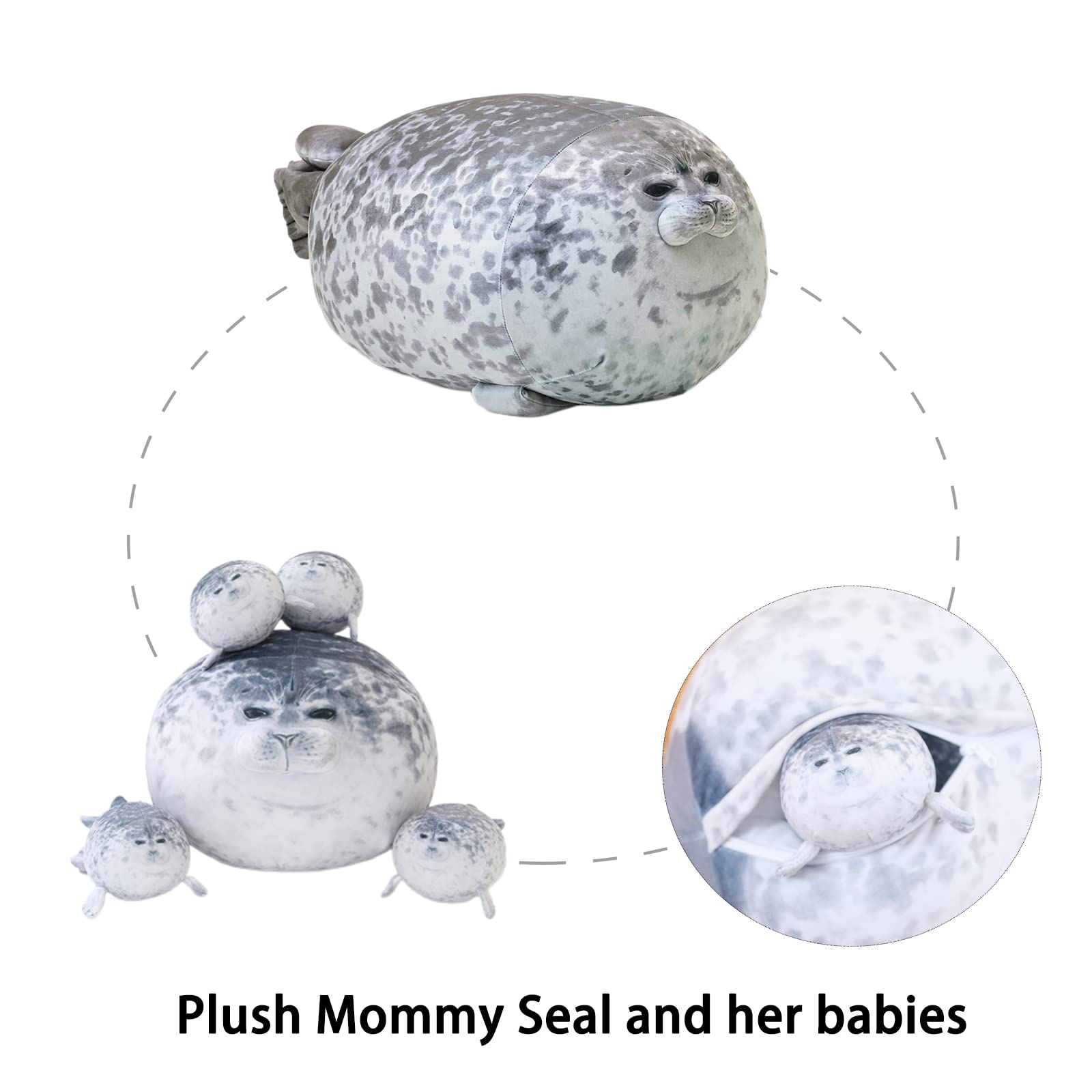 SQEQE removable baby seal plush left inside tummy 3