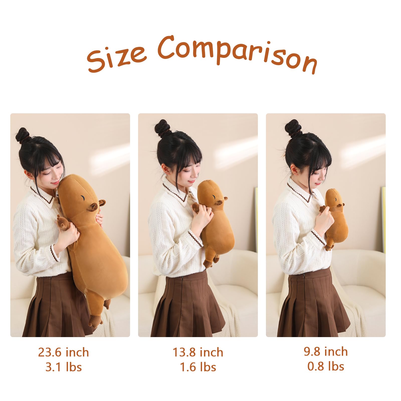 SQEQE weighted capybara plush 25 cm size