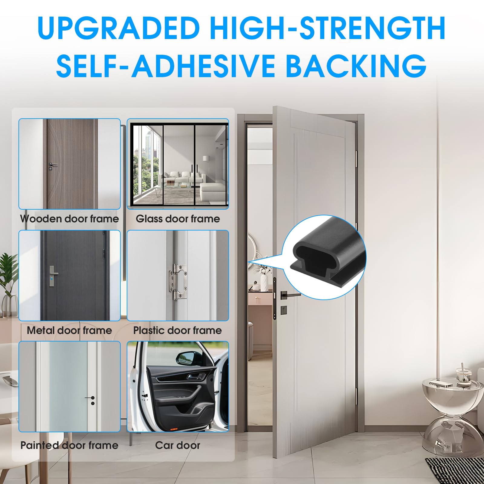 Black TPE weather stripping for doors and windows