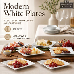 Square 6inch appetizer plate white ceramic