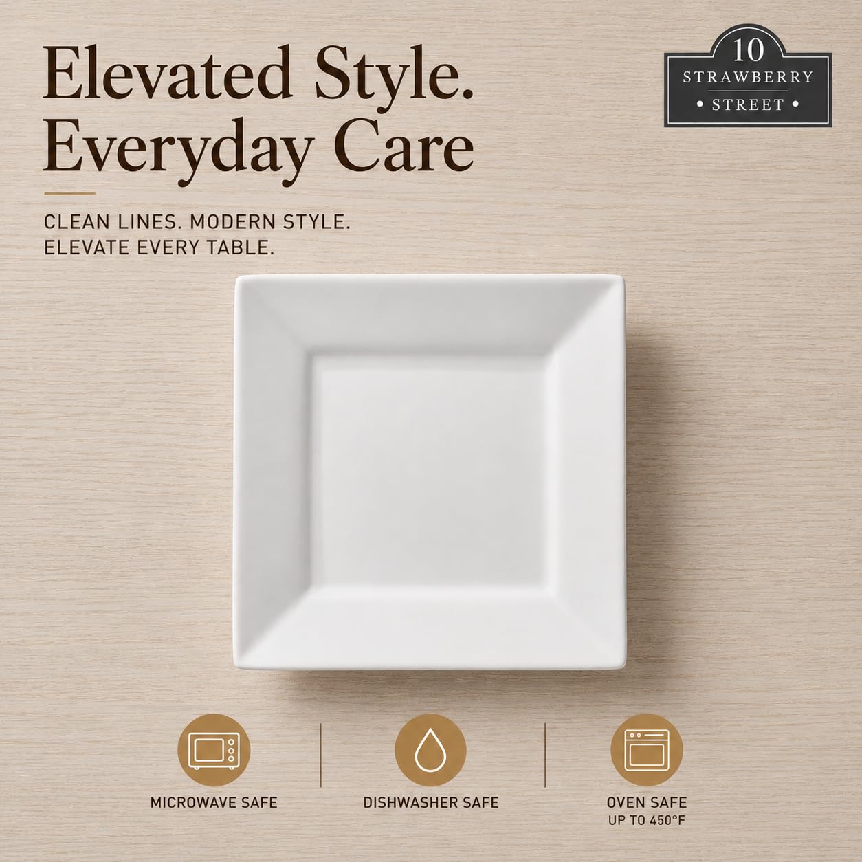 Square appetizer plate set 6inch white