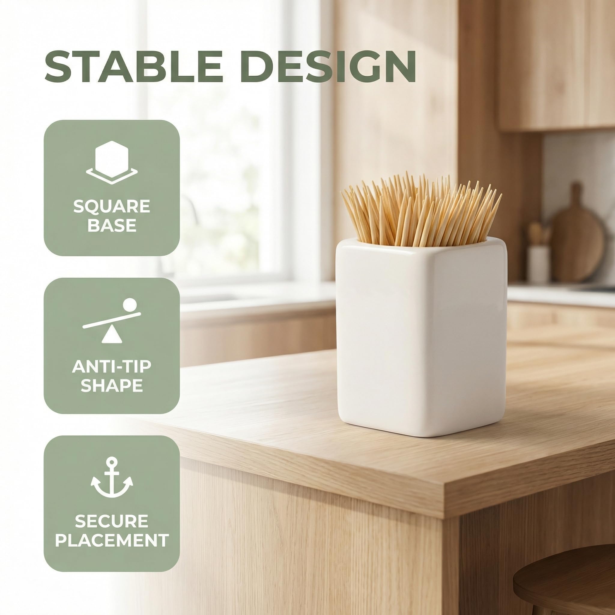 Holds up to 35 toothpicks toothpick dispenser