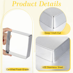 Square cookie cutter set 2.5 inch size