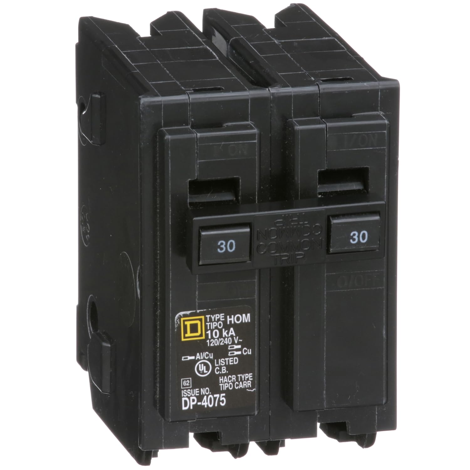 Square D HomeLine 30 amps breaker front view