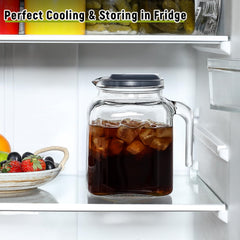 Space-saving square design fits in fridge