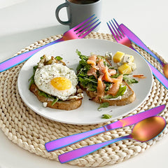 square edge handle flatware set detail