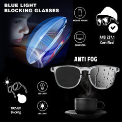 square frame safety glasses clear lenses wearing
