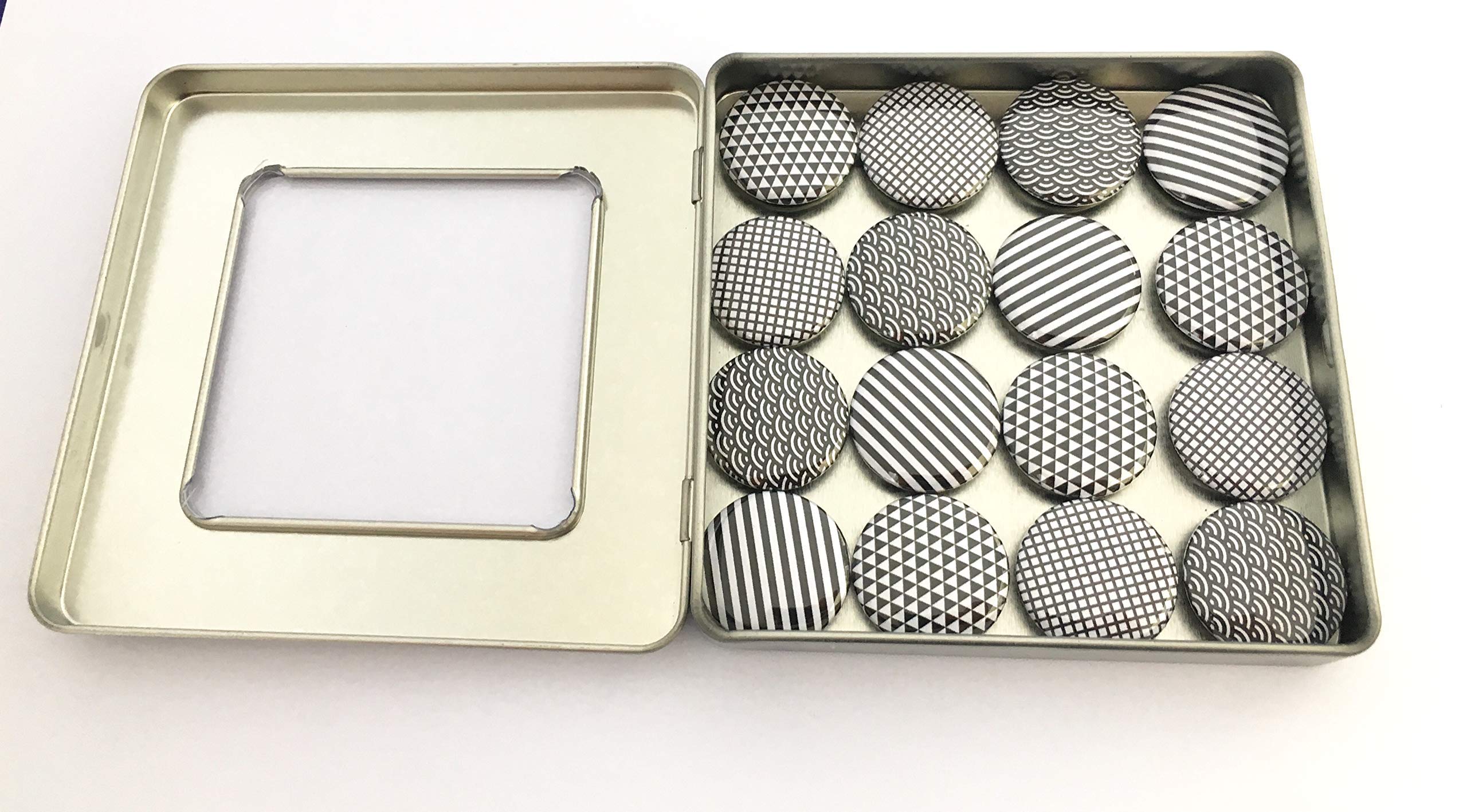 Square window tin box packaging for magnets