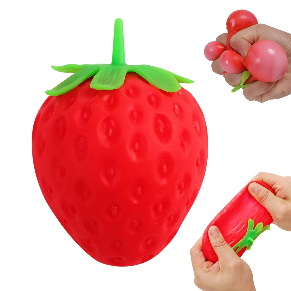 Squeezable fruit ball realistic strawberry model product photo