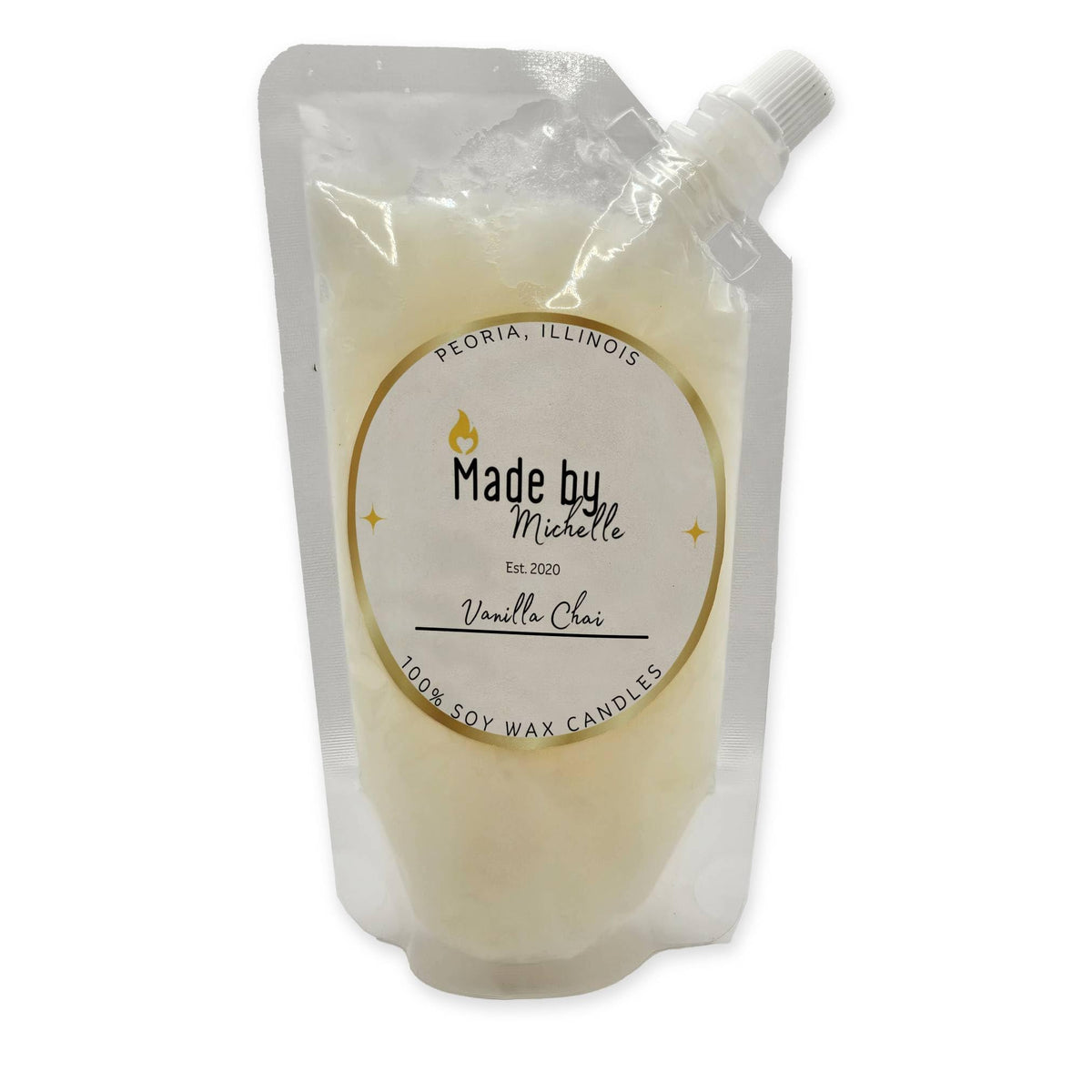Squeezable Wax Melts Vanilla Chai 8oz resealable pouch