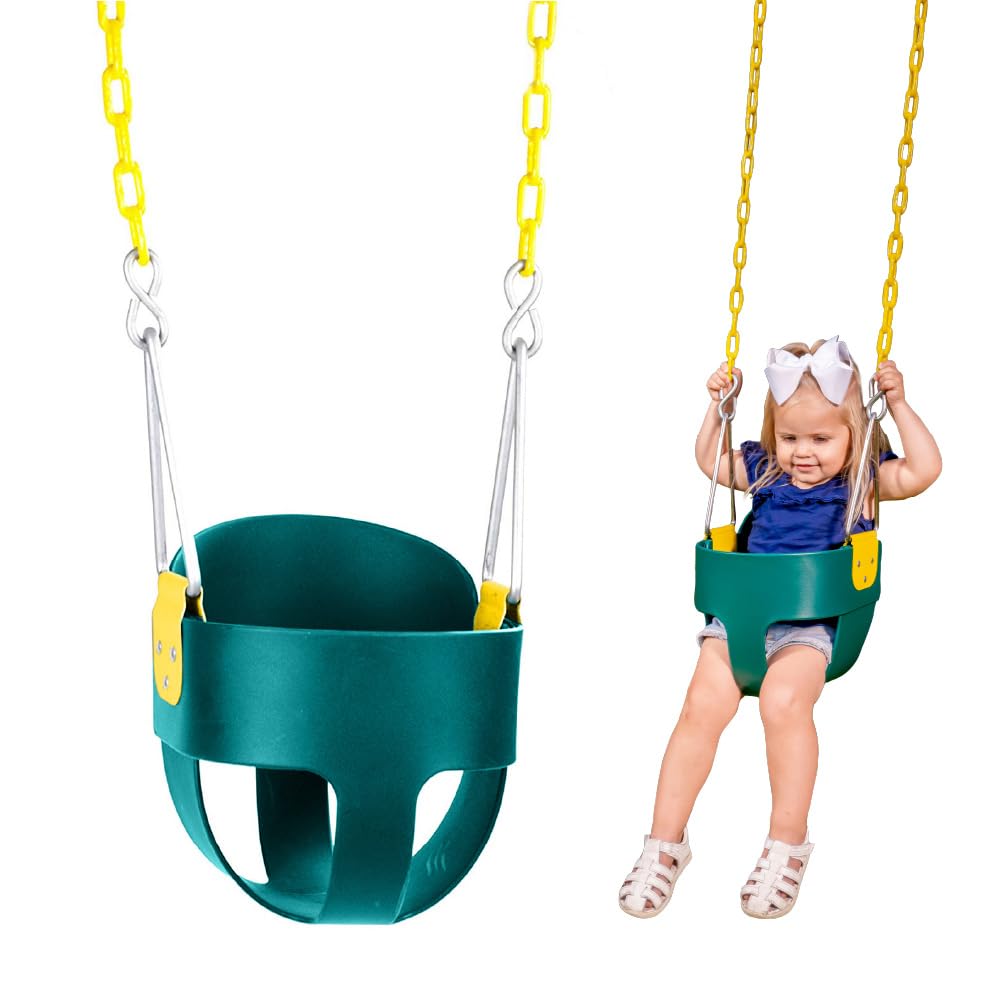Squirrel Products high back full bucket toddler swing seat green product image 1