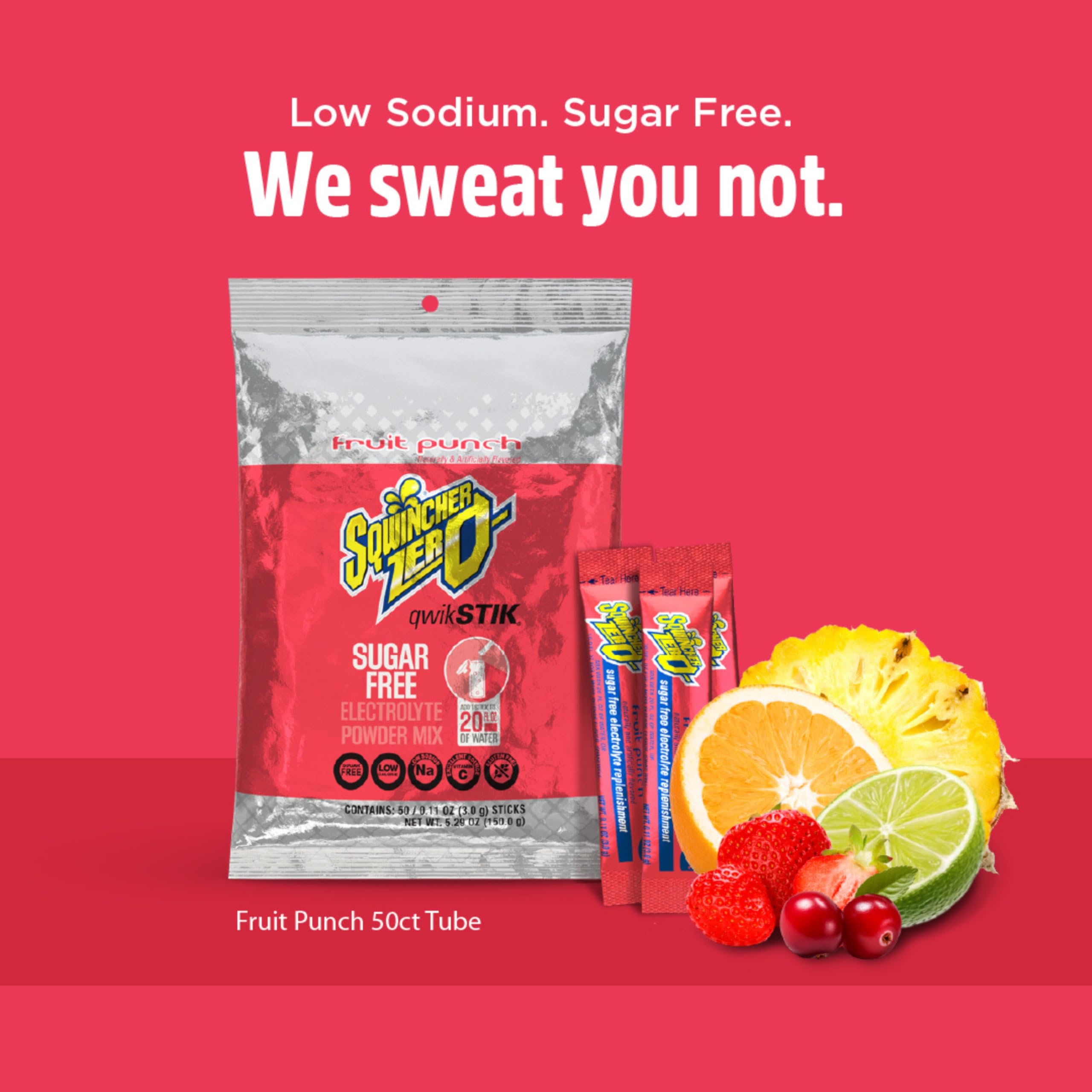 Sqwincher Qwik Stik sugar free fruit punch box image