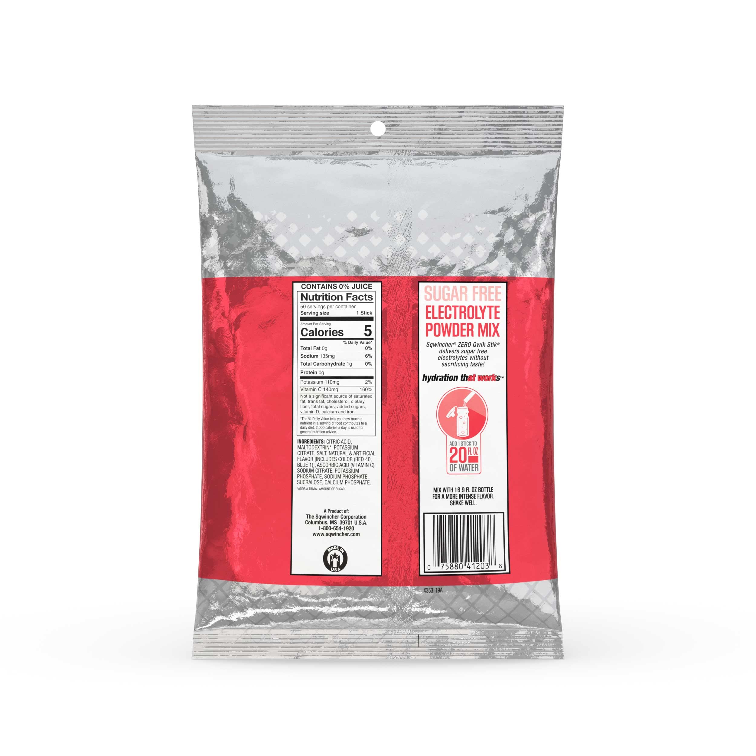 Sqwincher Qwik Stik sugar free fruit punch 0-11 oz packet