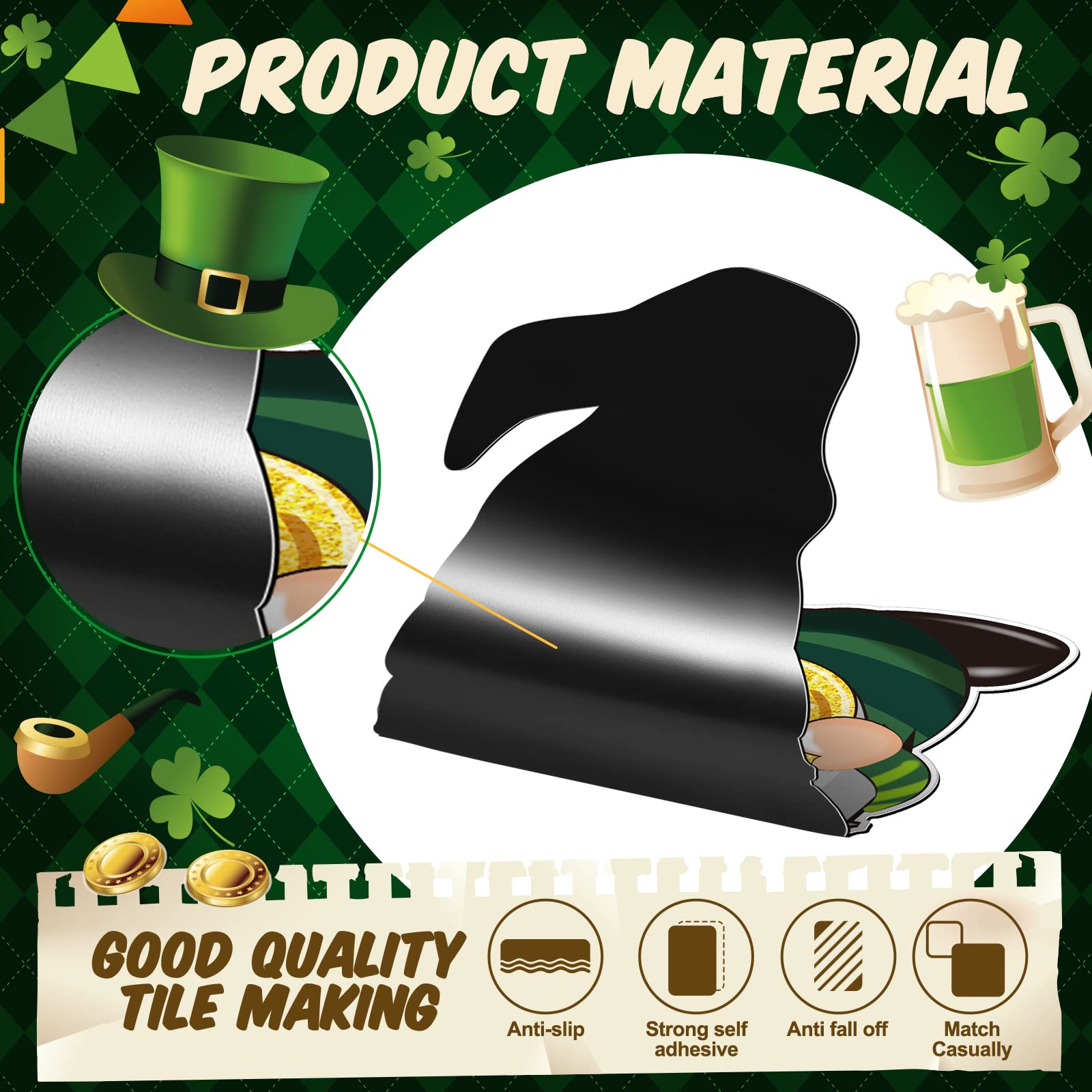 Sratte Patrick's Day symbols magnets shamrock rainbow