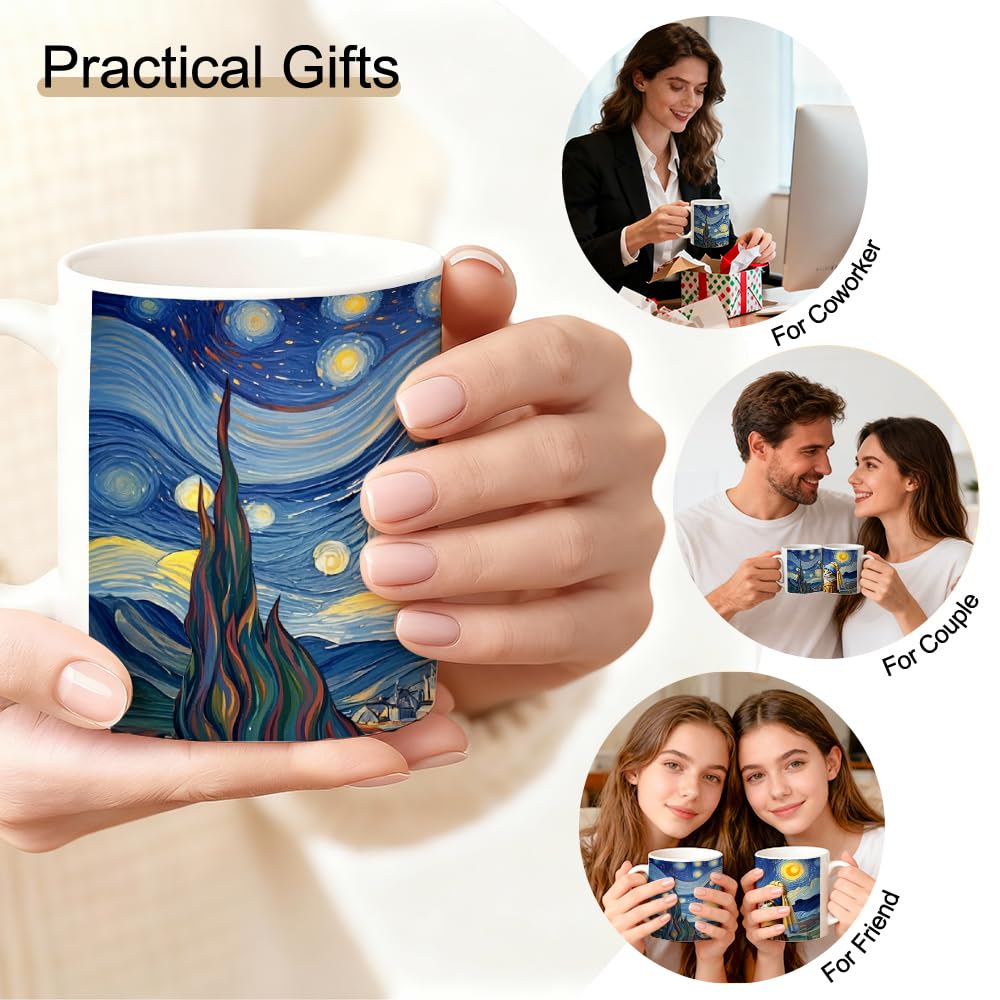 SRWNFOS Cat lover gift mug with artistic ceramic finish
