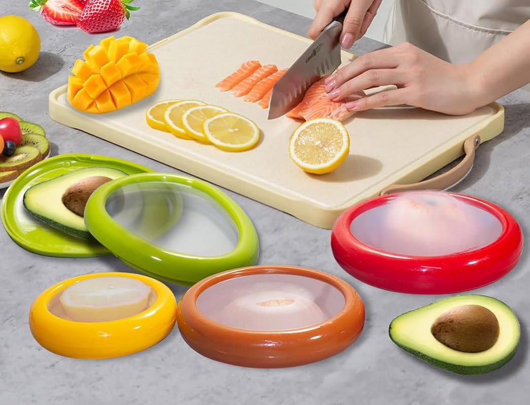 Set of 4 reusable containers for fresh produce in fridge