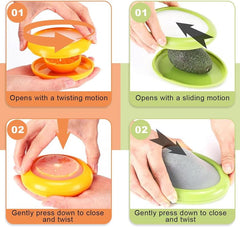 Silicone fruit and vegetable storage container lid close-up